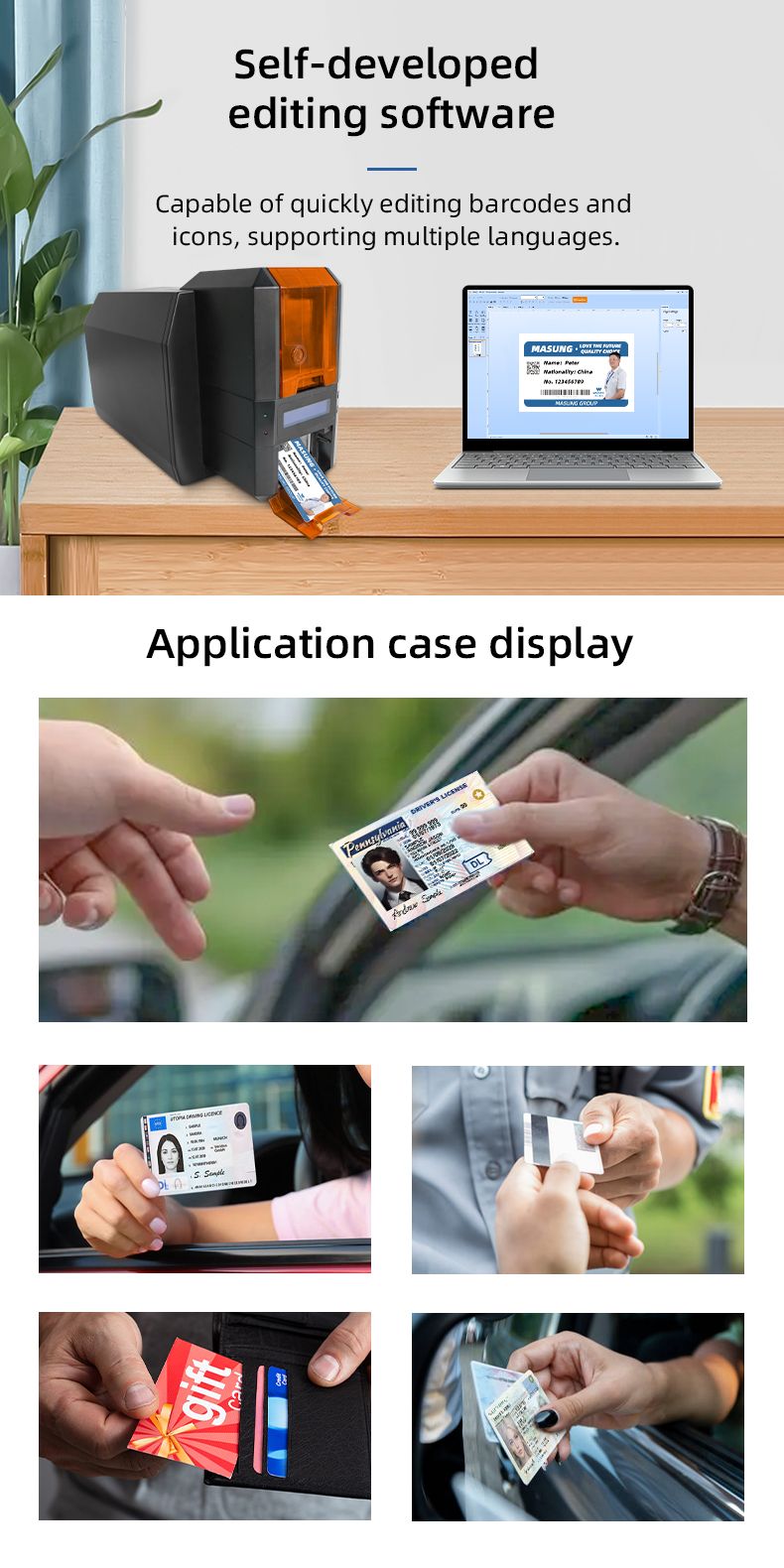 MASUNG MS-CH22 Single-sided Thermal Sublimation Color ID Card Printer